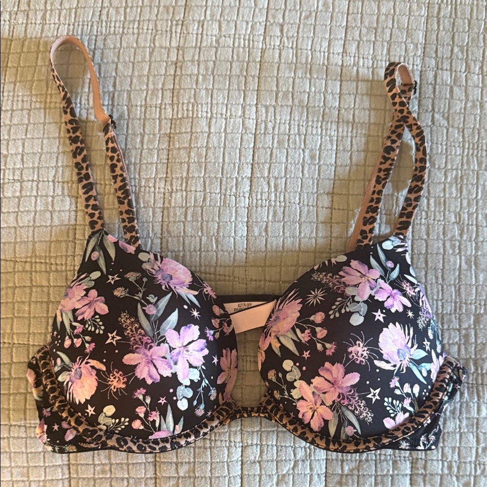 Victoria's Secret Floral Black and Pink Bra